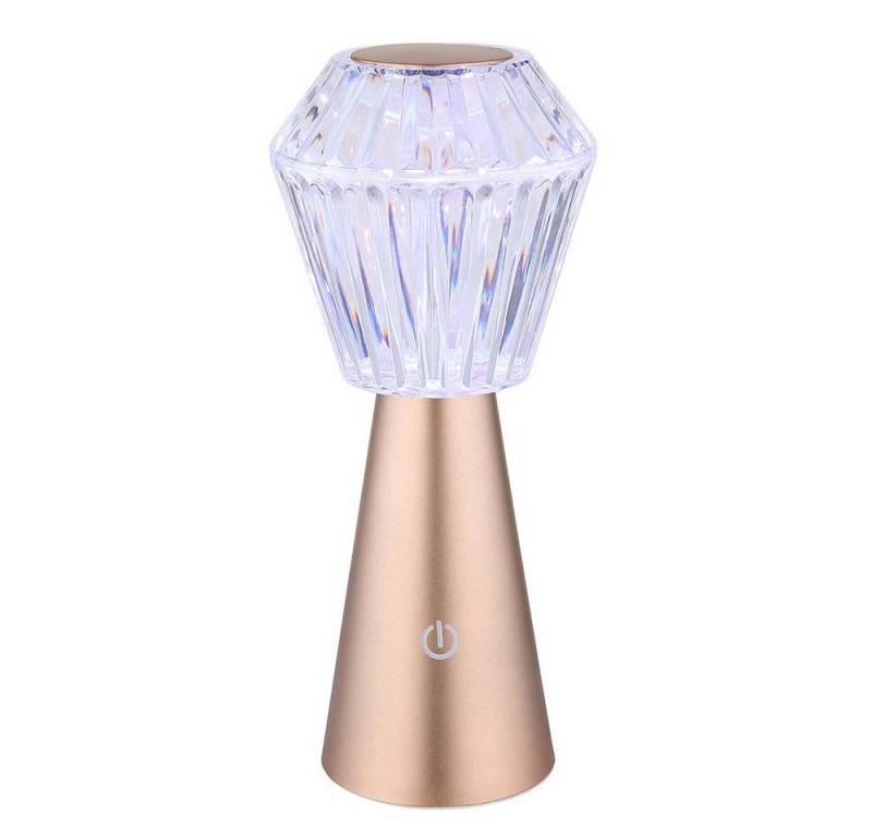 GLOBO LIGHTING LED Tischleuchte, Farbwechsel, Tischleuchte RGB Farbwechsel Touch Beistelllampe Akku USB champagner von GLOBO LIGHTING