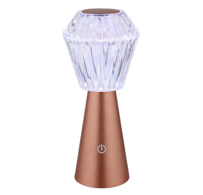 GLOBO LIGHTING LED Tischleuchte, Farbwechsel, Tischleuchte RGB Farbwechsel Touch Beistelllampe Akku USB messing von GLOBO LIGHTING