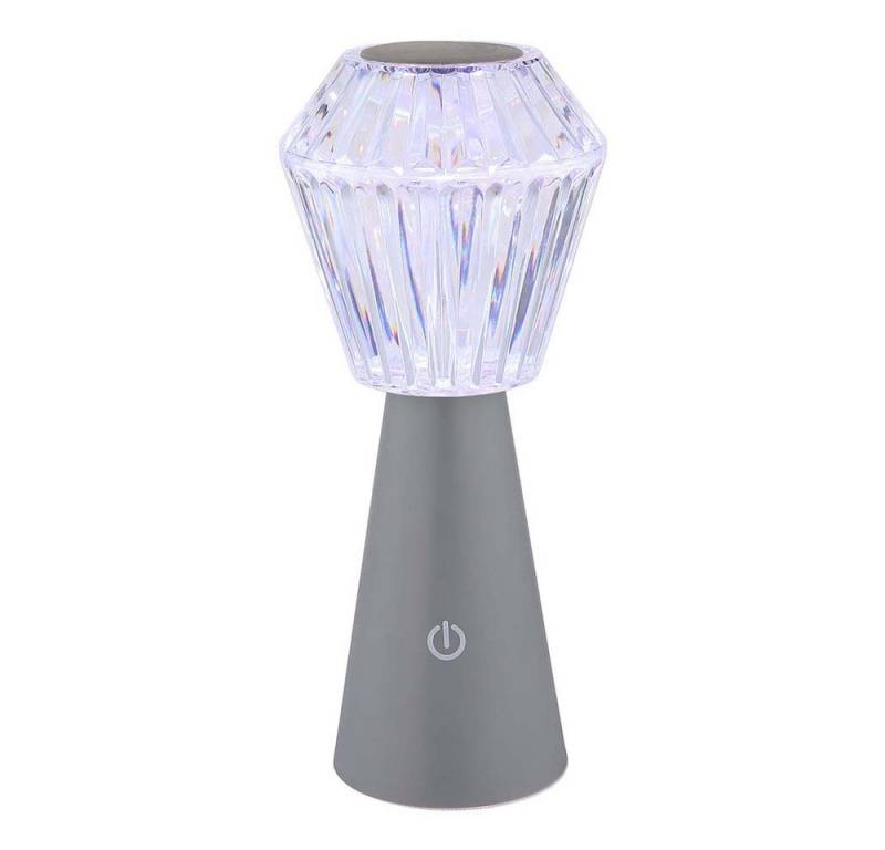 GLOBO LIGHTING LED Tischleuchte, Farbwechsel, Tischleuchte RGB Farbwechsel Touch Beistelllampe Akku USB silber von GLOBO LIGHTING