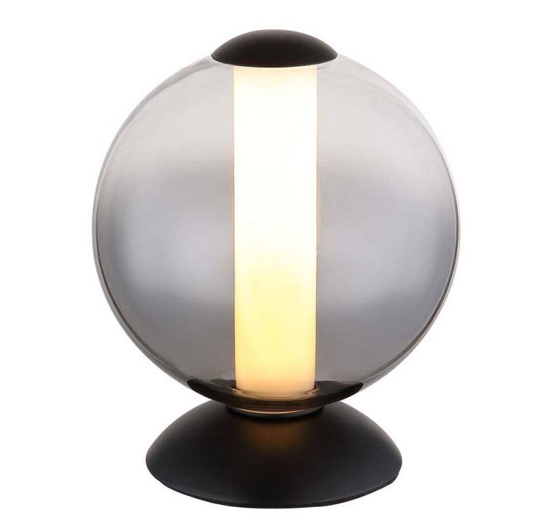 GLOBO LIGHTING LED Tischleuchte, LED-Leuchtmittel fest verbaut, Warmweiß, Tischlampe Tischleuchte Wohnzimmerlampe schwarz Glaskugel rauch LED H von GLOBO LIGHTING
