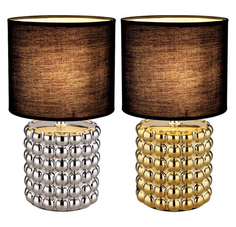 GLOBO LIGHTING LED Tischleuchte, Leuchtmittel inklusive, Tischlampe Tischleuchte Nachttischlampe Keramik schwarz gold LED 33cm von GLOBO LIGHTING