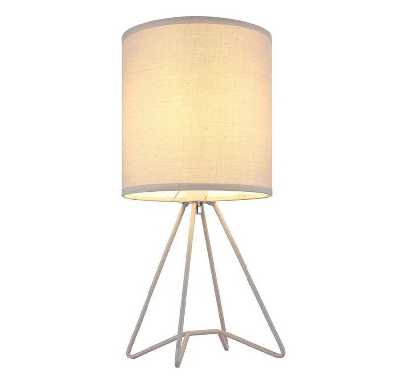 GLOBO LIGHTING LED Tischleuchte, Leuchtmittel inklusive, Warmweiß, LED Nachttischleuchte Tischlampe Beistellleuchte Textil Metall grau von GLOBO LIGHTING