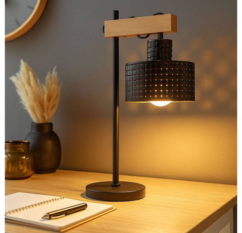 GLOBO LIGHTING LED Tischleuchte, Leuchtmittel inklusive, Warmweiß, LED Tischlampe Nachttischlampe Holz schwarz gold Höhenverstellbar GLOBO LIGHTING LED Tischleuchte, Leuchtmittel inklusive, Warmweiß, LED Tischlampe Nachttischlampe Holz schwarz gold Höhenverstellbar von GLOBO LIGHTING