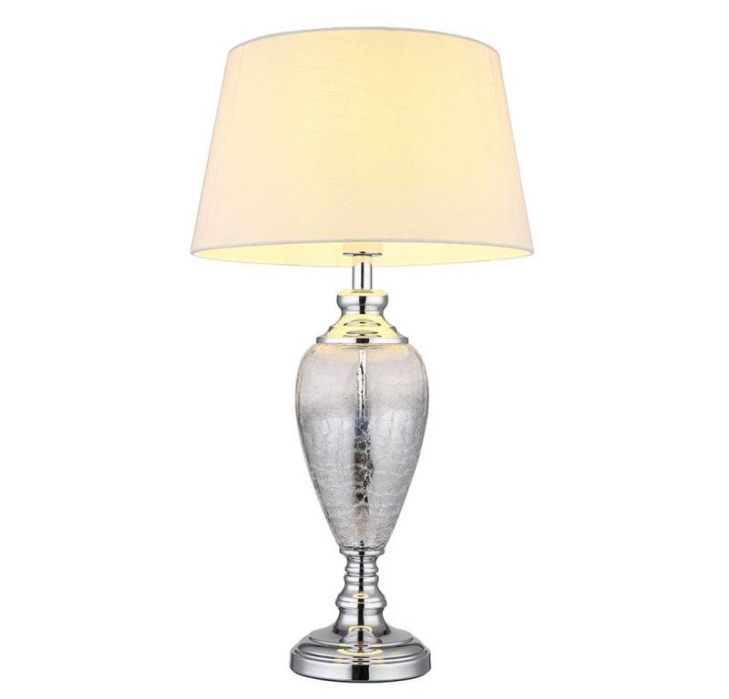 GLOBO LIGHTING LED Tischleuchte, Leuchtmittel inklusive, Warmweiß, Tischlampe Leselampe Schlafzimmerleuchte Glas Textil schwarz LED von GLOBO LIGHTING