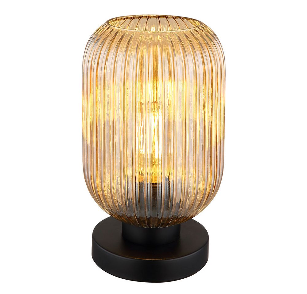 GLOBO LIGHTING LED Tischleuchte, Leuchtmittel inklusive, Warmweiß, Tischlampe Nachttischlampe Wohnzimmerlampe Retro Glas amber LED H 24cm GLOBO LIGHTING LED Tischleuchte, Leuchtmittel inklusive, Warmweiß, Tischlampe Nachttischlampe Wohnzimmerlampe Retro Glas amber LED H 24cm von GLOBO LIGHTING