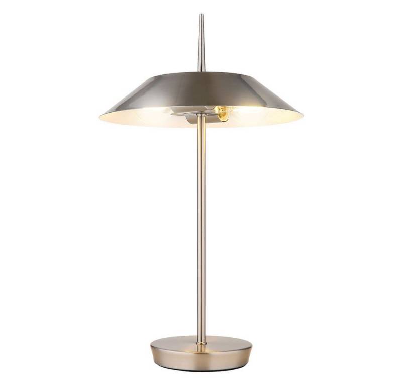 GLOBO LIGHTING LED Tischleuchte, Leuchtmittel inklusive, Warmweiß, Tischlampe Tischleuchte Leselampe LED Nachtischlampe nickel matt 50 cm von GLOBO LIGHTING