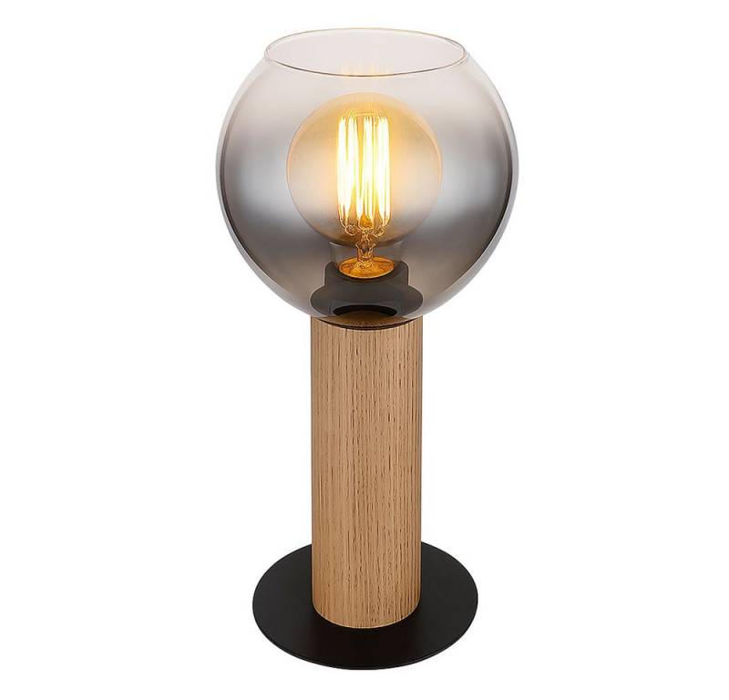 GLOBO LIGHTING LED Tischleuchte, Leuchtmittel inklusive, Warmweiß, Tischleuchte Rauchglas LED Filament Nachttischlampe Holz Retro schwarz GLOBO LIGHTING LED Tischleuchte, Leuchtmittel inklusive, Warmweiß, Tischleuchte Rauchglas LED Filament Nachttischlampe Holz Retro schwarz von GLOBO LIGHTING