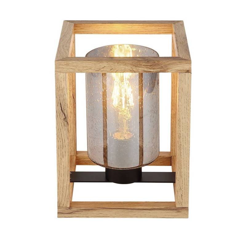 GLOBO LIGHTING Tischleuchte, Leuchtmittel nicht inklusive, Tischlampe Nachttischleuchte Holz Rauchglas Luftblasen schwarz E27 GLOBO LIGHTING Tischleuchte, Leuchtmittel nicht inklusive, Tischlampe Nachttischleuchte Holz Rauchglas Luftblasen schwarz E27 von GLOBO LIGHTING