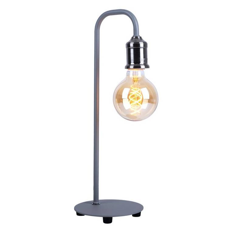 GLOBO LIGHTING Tischleuchte, Leuchtmittel nicht inklusive, Tischlampe Tischleuchte Wohnzimmerlampe Leselampe grau Retro H 43,8 cm von GLOBO LIGHTING