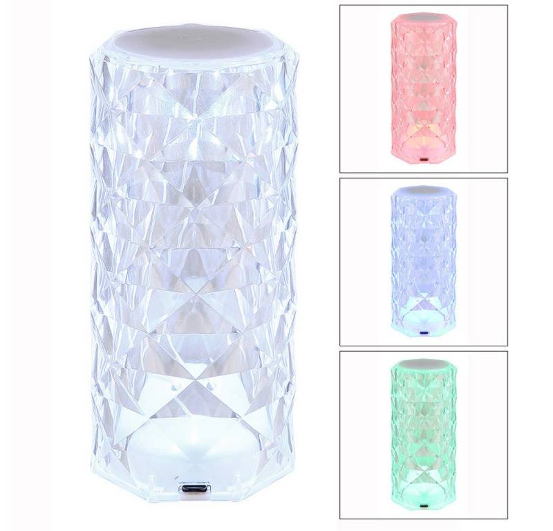 GLOBO LIGHTING LED Tischleuchte, LED-Leuchtmittel fest verbaut, Farbwechsel, RGB, Tischlampe Nachttischlampe Touch Akkulampe dimmbar RGB LED H 15,8 cm von GLOBO LIGHTING
