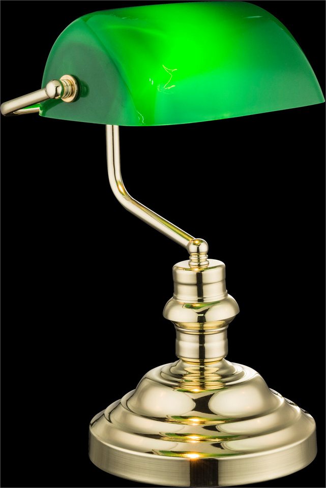 GLOBO LIGHTING LED Tischleuchte ANTIQUE, ohne Leuchtmittel, Bankerleuchte Bankerlampe von GLOBO LIGHTING