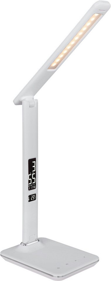 GLOBO LIGHTING LED Tischleuchte TANNA, Dimmfunktion, Weckerfunktion, mehrere Helligkeitsstufen, LED fest integriert, Tischlampe/Arbeitszimmer/Bürotischleuchte von GLOBO LIGHTING