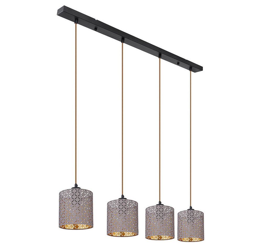 GLOBO LIGHTING Pendelleuchte, Leuchtmittel nicht inklusive, Hängelampe Pendelleuchte Esstischlampe 4 flammig Textil grau H 150 cm GLOBO LIGHTING Pendelleuchte, Leuchtmittel nicht inklusive, Hängelampe Pendelleuchte Esstischlampe 4 flammig Textil grau H 150 cm von GLOBO LIGHTING