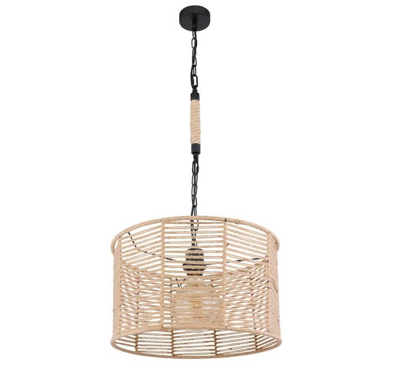 GLOBO LIGHTING Pendelleuchte, Leuchtmittel nicht inklusive, Hängelampe Pendel Leuchte Esszimmer Käfig-Design Hanfseil natur von GLOBO LIGHTING