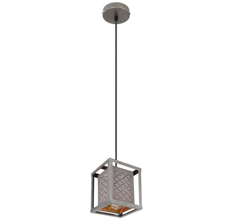 GLOBO LIGHTING Pendelleuchte, Leuchtmittel nicht inklusive, Hängelampe Pendelleuchte Esstischlampe grau gold Textil Design von GLOBO LIGHTING