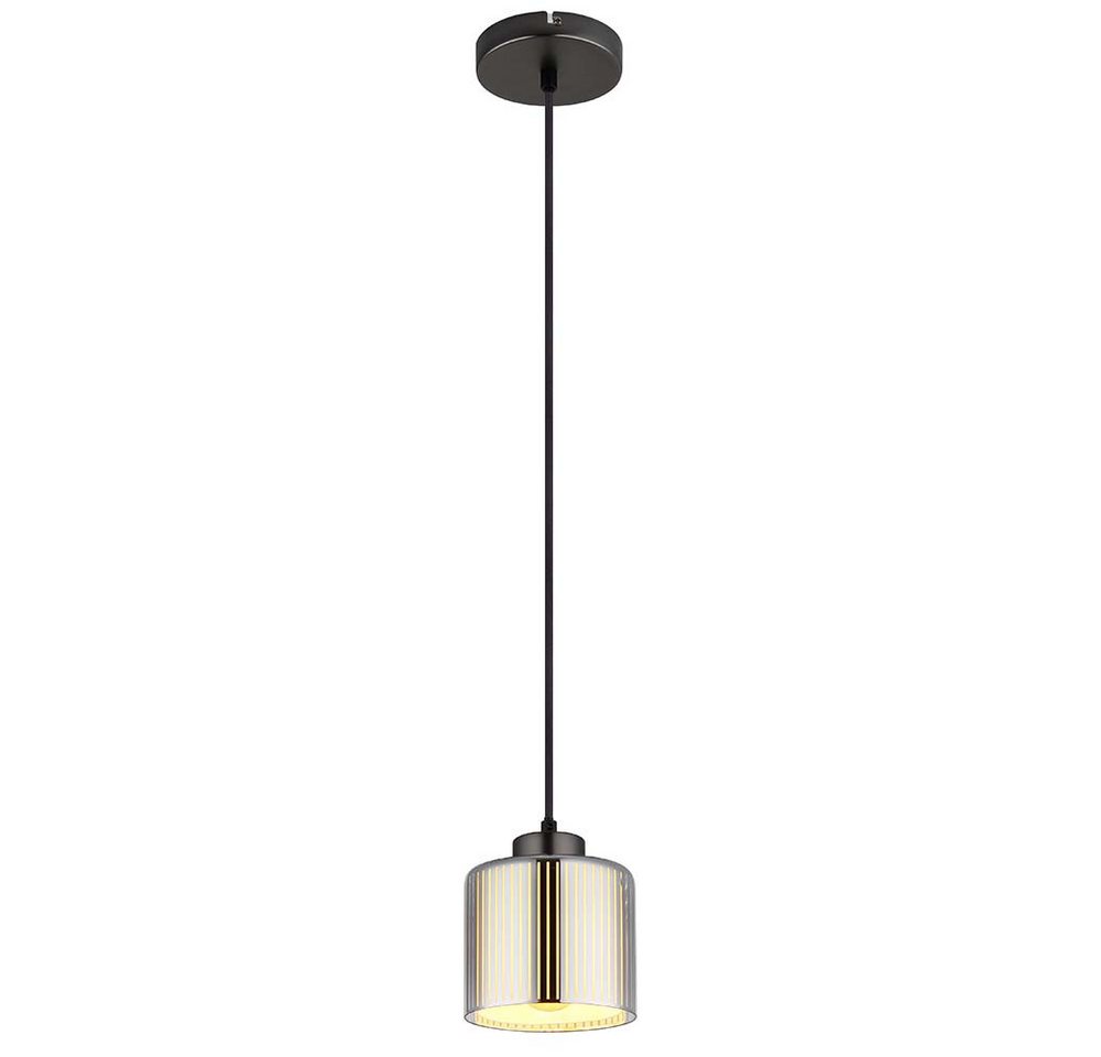 GLOBO LIGHTING Pendelleuchte, Leuchtmittel nicht inklusive, Hängeleuchte Pendelleuchte Deckenleuchte schwarz-chrom Glas opal H 120 von GLOBO LIGHTING