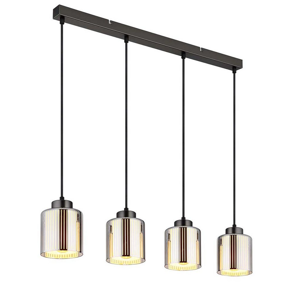 GLOBO LIGHTING Pendelleuchte, Leuchtmittel nicht inklusive, Hängeleuchte Pendelleuchte Esstischlampe schwarz chrom Glas von GLOBO LIGHTING