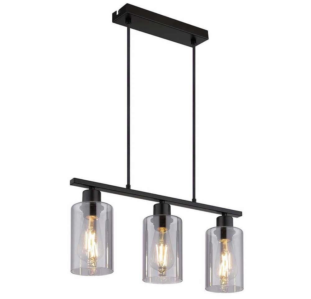 GLOBO LIGHTING Pendelleuchte, Leuchtmittel nicht inklusive, Pendelleuchte Esstisch Metall schwarz Matt Rauchglas Höhe GLOBO LIGHTING Pendelleuchte, Leuchtmittel nicht inklusive, Pendelleuchte Esstisch Metall schwarz Matt Rauchglas Höhe von GLOBO LIGHTING