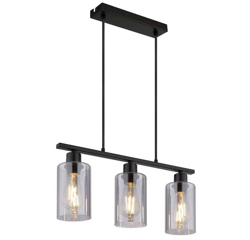 GLOBO LIGHTING Pendelleuchte, Leuchtmittel nicht inklusive, Pendelleuchte Esstisch Metall schwarz Matt Rauchglas Höhe von GLOBO LIGHTING