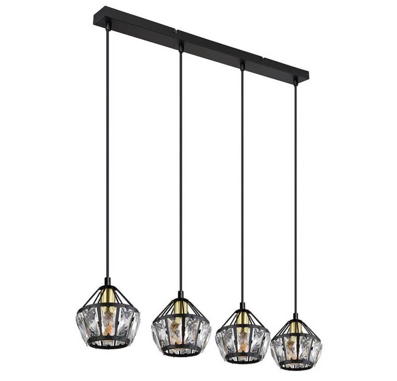 GLOBO LIGHTING Hängeleuchte, Leuchtmittel nicht inklusive, Pendelleuchte Hängelampe Hängeleuchte Esszimmer Glas Schwarz L 73 cm von GLOBO LIGHTING