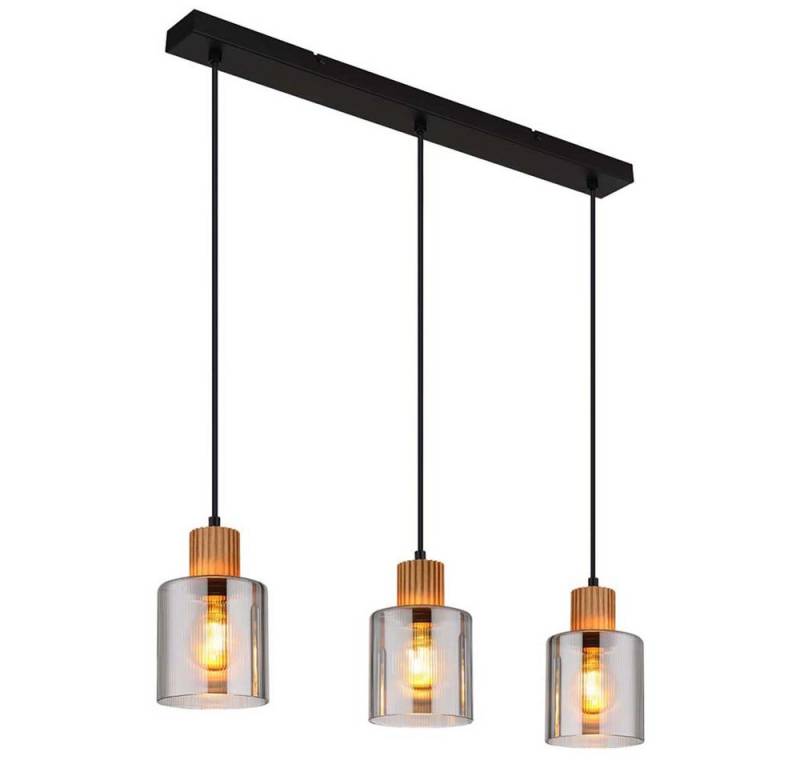 GLOBO LIGHTING Pendelleuchte, Leuchtmittel nicht inklusive, Pendelleuchte Hängelampe Wohnzimmerlampe 3 flammig E27 Holz Rauchglas GLOBO LIGHTING Pendelleuchte, Leuchtmittel nicht inklusive, Pendelleuchte Hängelampe Wohnzimmerlampe 3 flammig E27 Holz Rauchglas von GLOBO LIGHTING