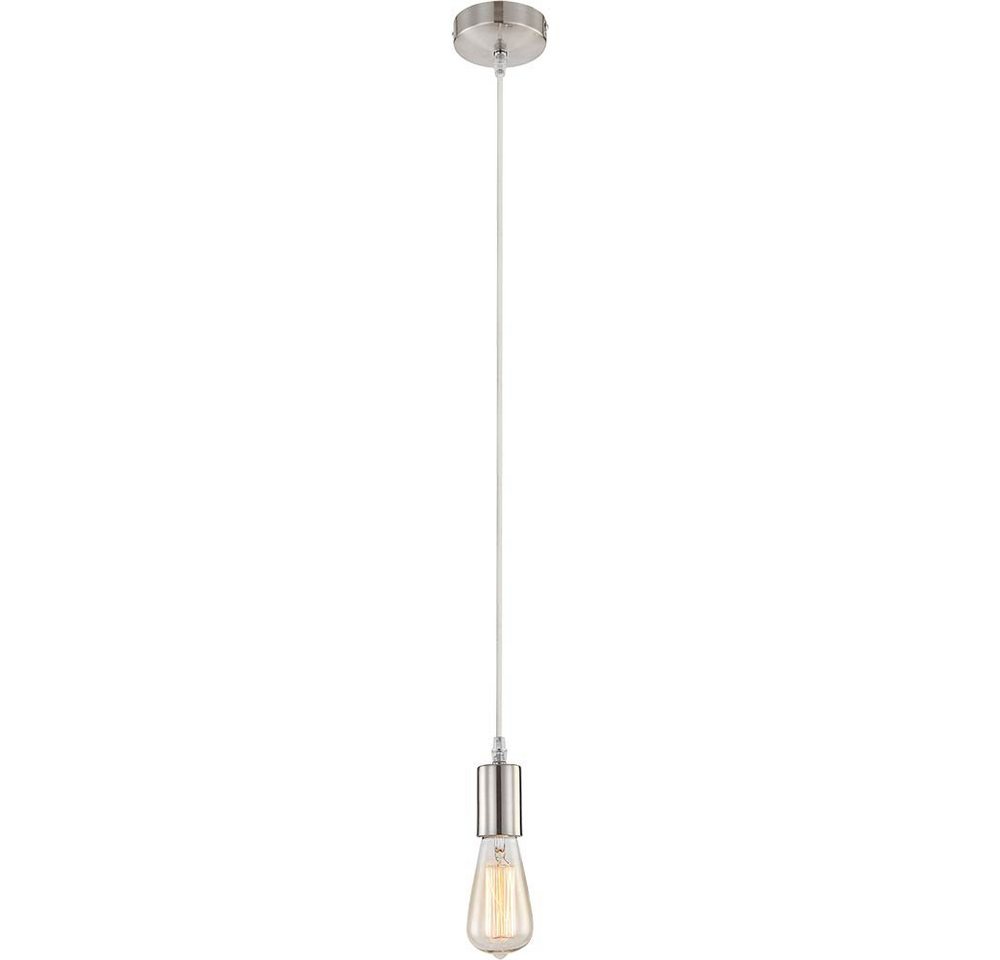 GLOBO LIGHTING Hängeleuchte, Leuchtmittel nicht inklusive, Pendelleuchte nickel matt Hängeleuchte Kabel weiß Hängelampe pendelnd von GLOBO LIGHTING