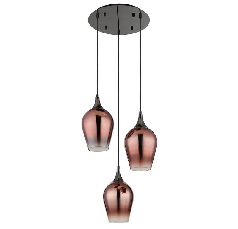 GLOBO LIGHTING Pendelleuchte, Pendelleuchte Hängelampe Deckenleuchte Esszimmer Metall Glas Rot von GLOBO LIGHTING