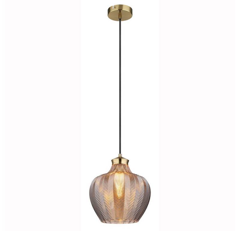 GLOBO LIGHTING Pendelleuchte, Leuchtmittel nicht inklusive, Pendelleuchte Hängelampe Deckenleuchte Esszimmerlampe Gold Glas von GLOBO LIGHTING