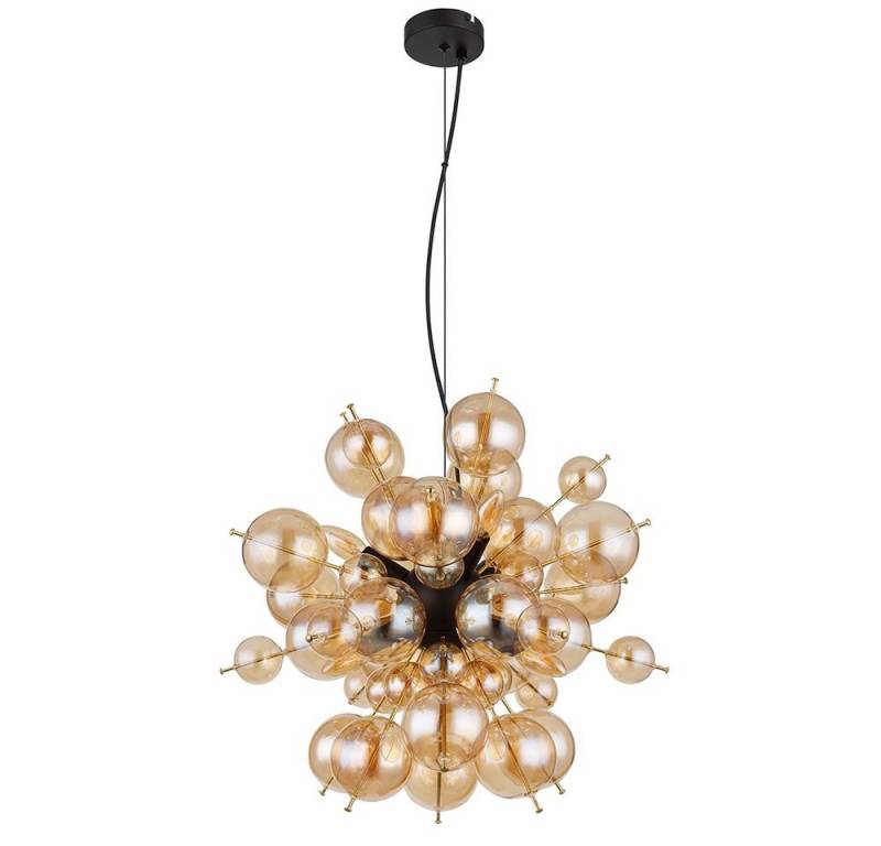 GLOBO LIGHTING Pendelleuchte, Leuchtmittel nicht inklusive, Pendelleuchte Hängelampe Deckenleuchte Glas Amber Gold von GLOBO LIGHTING