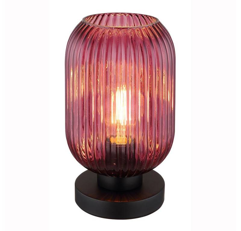 GLOBO LIGHTING Schreibtischlampe, Leuchtmittel inklusive, Warmweiß, Tischlampe Nachttischlampe Tischleuchte Wohnzimmerlampe Glas Lila LED von GLOBO LIGHTING