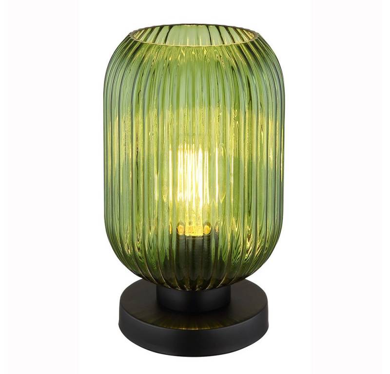 GLOBO LIGHTING Schreibtischlampe, Leuchtmittel inklusive, Warmweiß, Tischlampe Nachttischlampe Tischleuchte Wohnzimmerlampe Glas grün LED von GLOBO LIGHTING