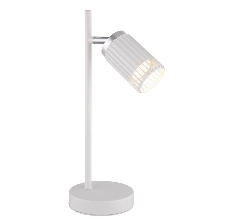 GLOBO LIGHTING Schreibtischlampe, Leuchtmittel nicht inklusive, Tischleuchte Tischlampe Leselampe chrom weiß Wohnzimmerlampe von GLOBO LIGHTING