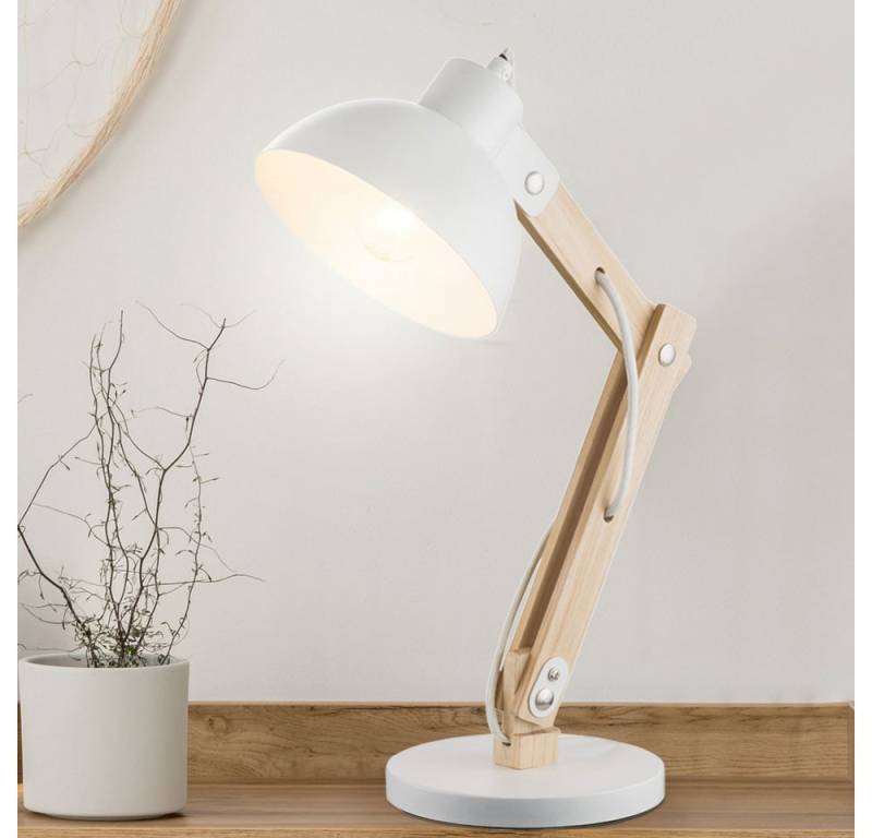 GLOBO LIGHTING Schreibtischlampe, Tischleuchten aus Holz mit beweglichem Spot Nachttischlampen, schwarz von GLOBO LIGHTING