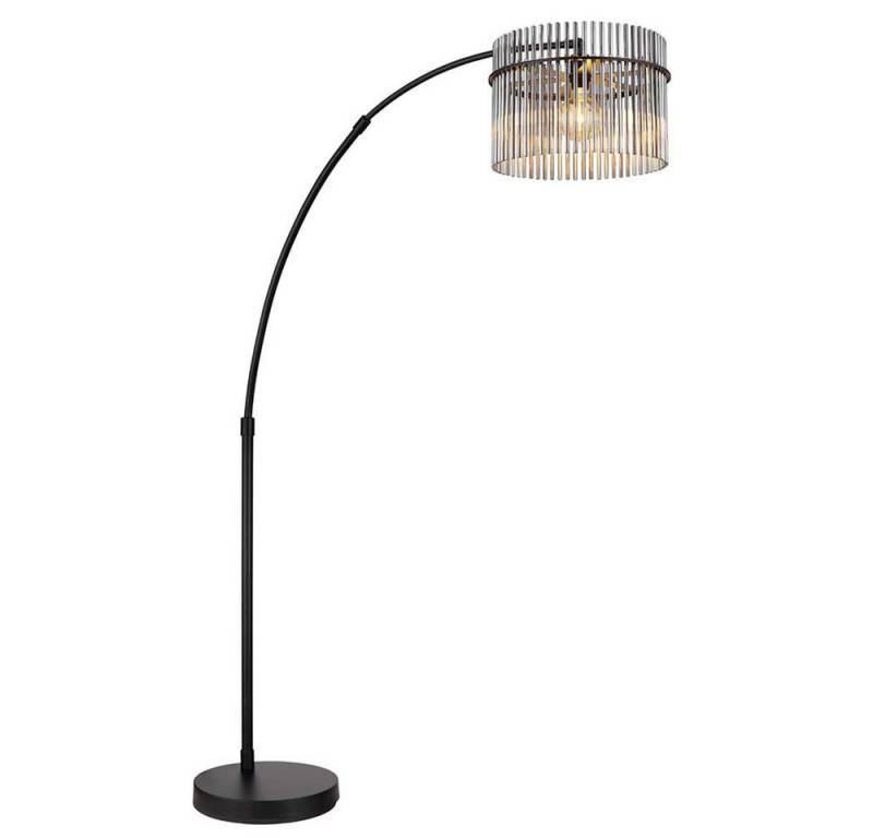 GLOBO LIGHTING Stehlampe, Leuchtmittel nicht inklusive, Bogenstehleuchte Stehlampe Glasstäbe rauch Höhenverstellbar schwarz von GLOBO LIGHTING