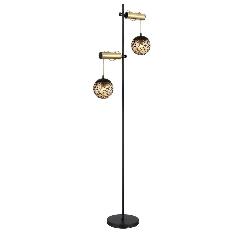 GLOBO LIGHTING Stehlampe, Leuchtmittel nicht inklusive, Stehleuchte Wohnzimmerlampe Metall gold rauchfarben 2 Flammig H 168 cm GLOBO LIGHTING Stehlampe, Leuchtmittel nicht inklusive, Stehleuchte Wohnzimmerlampe Metall gold rauchfarben 2 Flammig H 168 cm von GLOBO LIGHTING