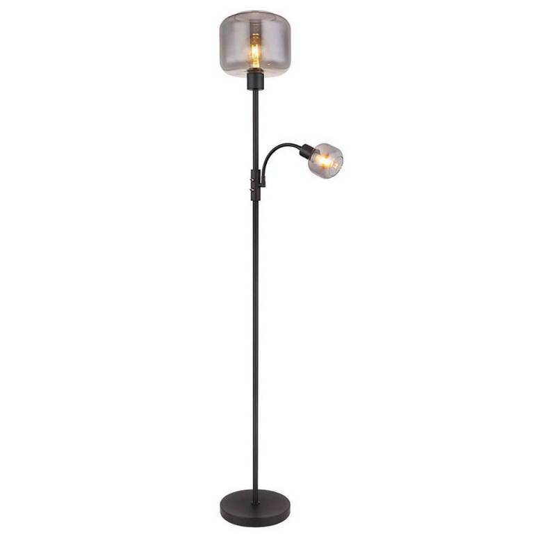 GLOBO LIGHTING Stehlampe, Leuchtmittel nicht inklusive, Stehlampe Wohnzimmerleuchte 2 Flammig Flexo schwarz rauch H 165 cm von GLOBO LIGHTING
