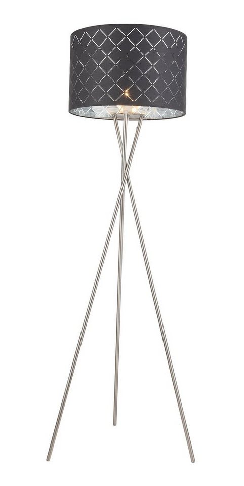 GLOBO LIGHTING Stehlampe Stehlampe Wohnzimmer Stehleuchte modern grau silber Dreibein 15228S1 von GLOBO LIGHTING
