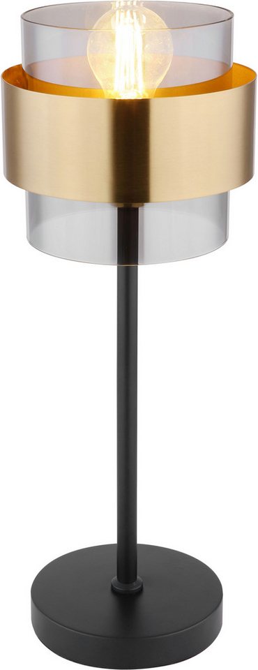 GLOBO LIGHTING Tischleuchte MILLEY, ohne Leuchtmittel, Tischlampe/Metall/Glas/Messingring/Schlafzimmer/Wohnzimmer GLOBO LIGHTING Tischleuchte MILLEY, ohne Leuchtmittel, Tischlampe/Metall/Glas/Messingring/Schlafzimmer/Wohnzimmer von GLOBO LIGHTING