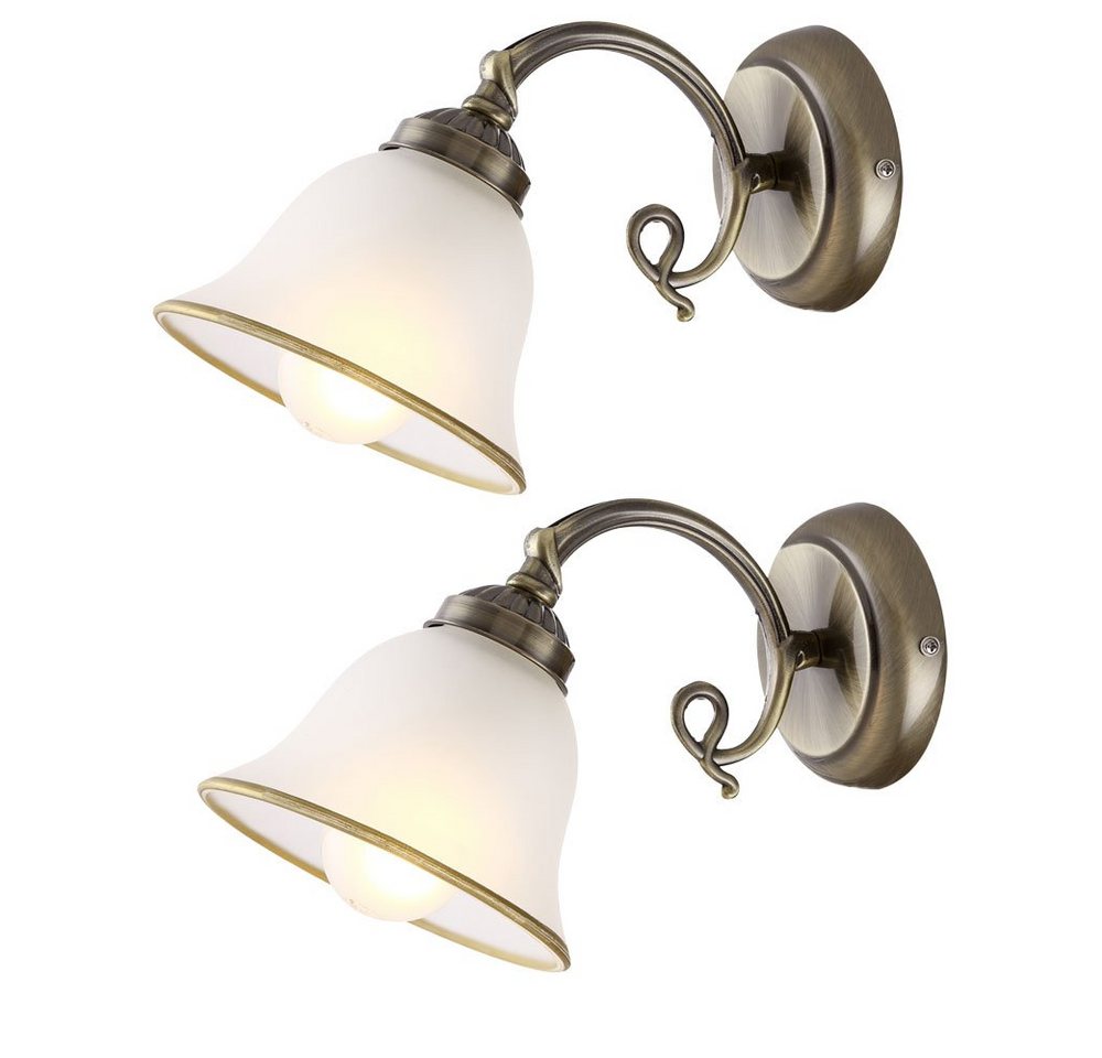 GLOBO LIGHTING Wandleuchte, Leuchtmittel nicht inklusive, 2er Set Wand Leuchten Wohn Zimmer Glas Lese Beleuchtung satiniert Alt GLOBO LIGHTING Wandleuchte, Leuchtmittel nicht inklusive, 2er Set Wand Leuchten Wohn Zimmer Glas Lese Beleuchtung satiniert Alt von GLOBO LIGHTING