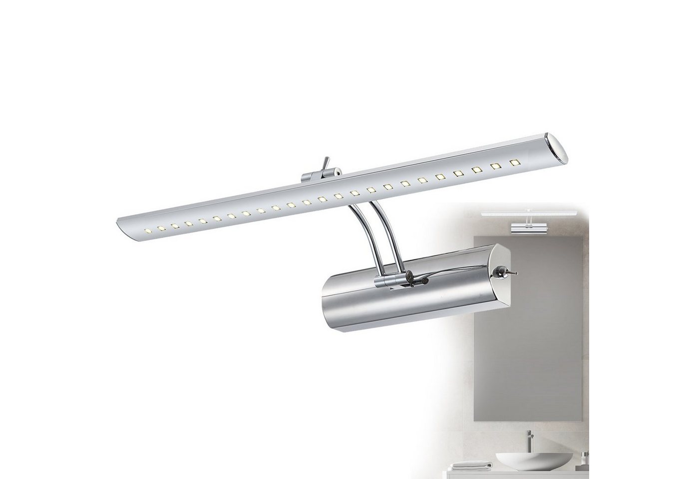 GLOBO LIGHTING Wandleuchte LED Wandlampe mit Schalter Wandleuchte Innen Modern Spiegelleuchte von GLOBO LIGHTING