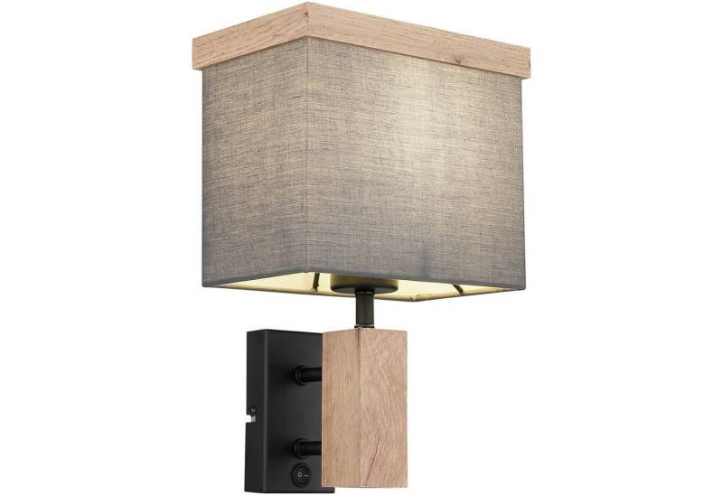 GLOBO LIGHTING Wandleuchte Wandleuchte Innen mit Schalter Stoff Grau Wandlampe Textil von GLOBO LIGHTING
