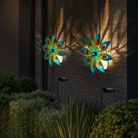 Gartendeko Windrad led Solarlampe Terrassenlampe bunt Außenlampe Erdspieß, Metall kupferfarben, Bruchglas, warmweiß, LxH 20x50 cm, 2er Set Gartendeko Windrad led Solarlampe Terrassenlampe bunt Außenlampe Erdspieß, Metall kupferfarben, Bruchglas, warmweiß, LxH 20x50 cm, 2er Set von GLOBO LIGHTING