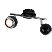 Deckenlampe 2 Flammig Deckenstrahler Chrom schwenkbar Metall schwarz Deckenleuchte Spots led, mit beweglichen Strahlern in schwarz und chrom, 2x3W 2x von GLOBO LIGHTING