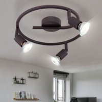 Globo Lighting - Deckenlampe Wohnzimmerleuchte Esszimmerlampe Spotleuchte Deckenstrahler, Metall braun rostfarben, 3 Flammig Spots verstellbar GU10, von GLOBO LIGHTING