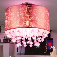 Deckenlampe dimmbar Smart led Deckenleuchte App Sprach Steuerung Wohnzimmerlampe Kristalle gold, 8,5W 806lm warmweiß-kaltweiß, DxH 30x31 cm Deckenlampe dimmbar Smart led Deckenleuchte App Sprach Steuerung Wohnzimmerlampe Kristalle gold, 8,5W 806lm warmweiß-kaltweiß, DxH 30x31 cm von GLOBO LIGHTING