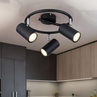 Globo Lighting - Deckenleuchte 3 flammig Wohnzimmerlampe Spotleuchte schwarz Deckenlampe beweglich, 3x GU10 Fassung, DxH 25x13,5 cm von GLOBO LIGHTING