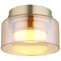 Globo Lighting - Deckenleuchte Deckenlampe Esszimmerlampe amber goldfarben 1 flammig led d 13 cm von GLOBO LIGHTING