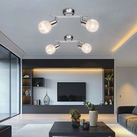 Deckenleuchte verstellbar Wohnzimmerlampe chrom Glas Spotleuchte Deckenlampe 2 flammig, 2x E14, LxH 25 x 19 cm, 2er Set von GLOBO LIGHTING