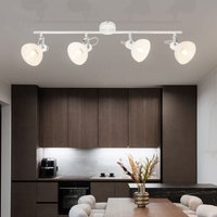 Deckenstrahler Deckenlampe 4 flammig Wohnzimmerleuchte Deckenleuchte weiß, bewegliche Spots, Metall, 4x E14, LxH 80 x 23 cm von GLOBO LIGHTING