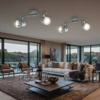 Globo Lighting - Deckenstrahler grau Wohnzimmerleuchte Deckenlampe mit verstellbaren Spots, Metall steingrau, 2x GU10, LxH 26 x 18,5 cm, 2er Set von GLOBO LIGHTING